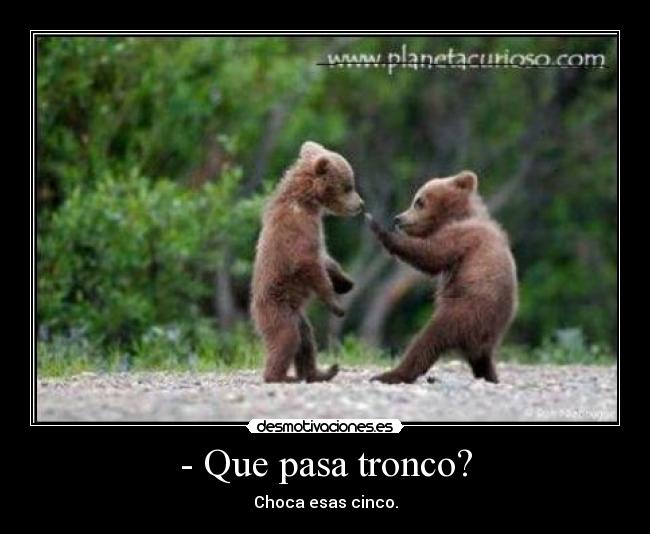 - Que pasa tronco? - 