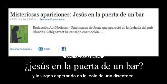 ¿jesús en la puerta de un bar? -