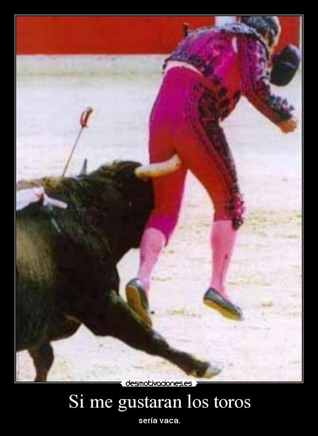 Si me gustaran los toros - sería vaca.