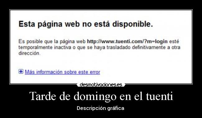 Tarde de domingo en el tuenti - Descripción gráfica