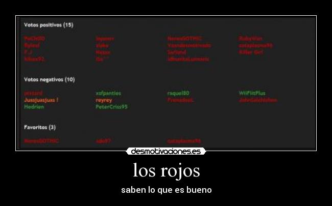 los rojos - saben lo que es bueno