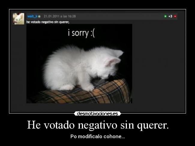 He votado negativo sin querer. - Po modificalo cohone...