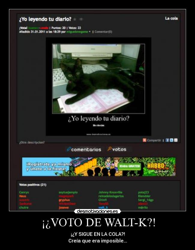¡¿VOTO DE WALT-K?! - ¡¿Y SIGUE EN LA COLA?!
Creía que era imposible...