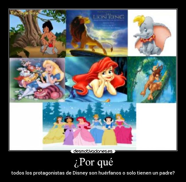 ¿Por qué - todos los protagonistas de Disney son huérfanos o solo tienen un padre?