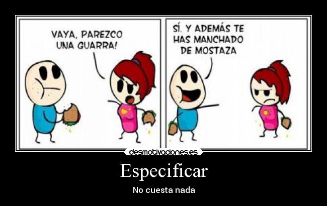 Especificar - No cuesta nada