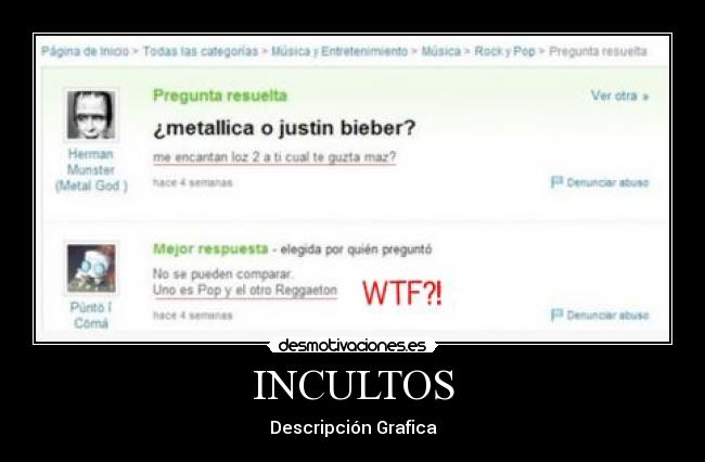 INCULTOS - Descripción Grafica