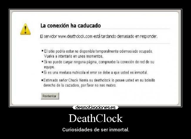 DeathClock - Curiosidades de ser inmortal.