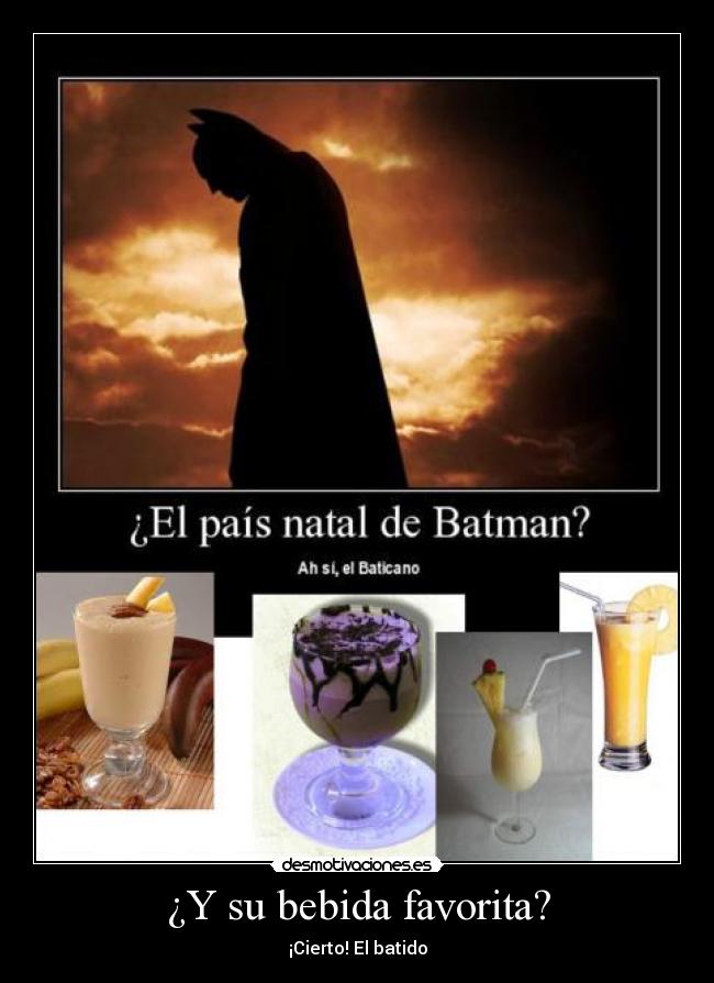 carteles batido batman bebida desmotivaciones