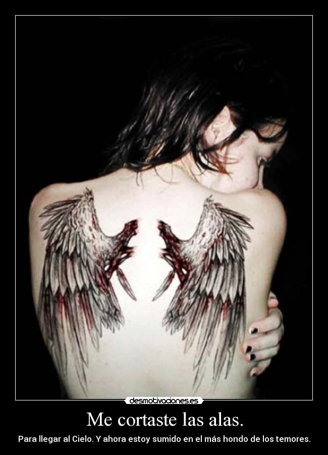 Me cortaste las alas. - Para llegar al Cielo. Y ahora estoy sumido en el más hondo de los temores.