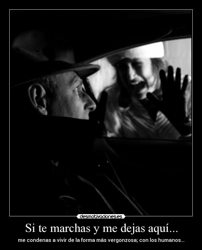 Si te marchas y me dejas aquí... - me condenas a vivir de la forma más vergonzosa; con los humanos...