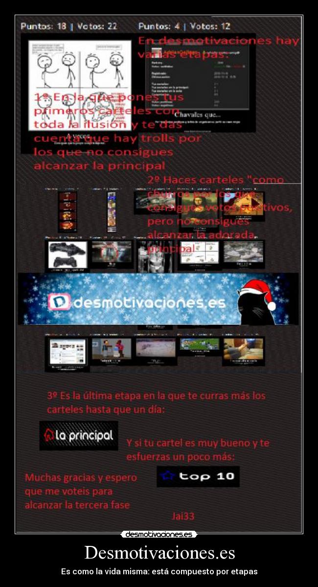 carteles desmotivacioneses como vida misma esta compuesto por etapas desmotivaciones