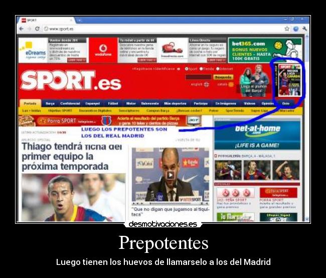 carteles sport prepotentes barca barcelona real madrid desmotivaciones