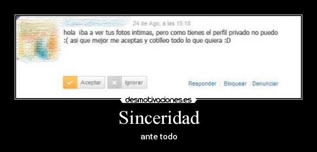 Sinceridad - ante todo