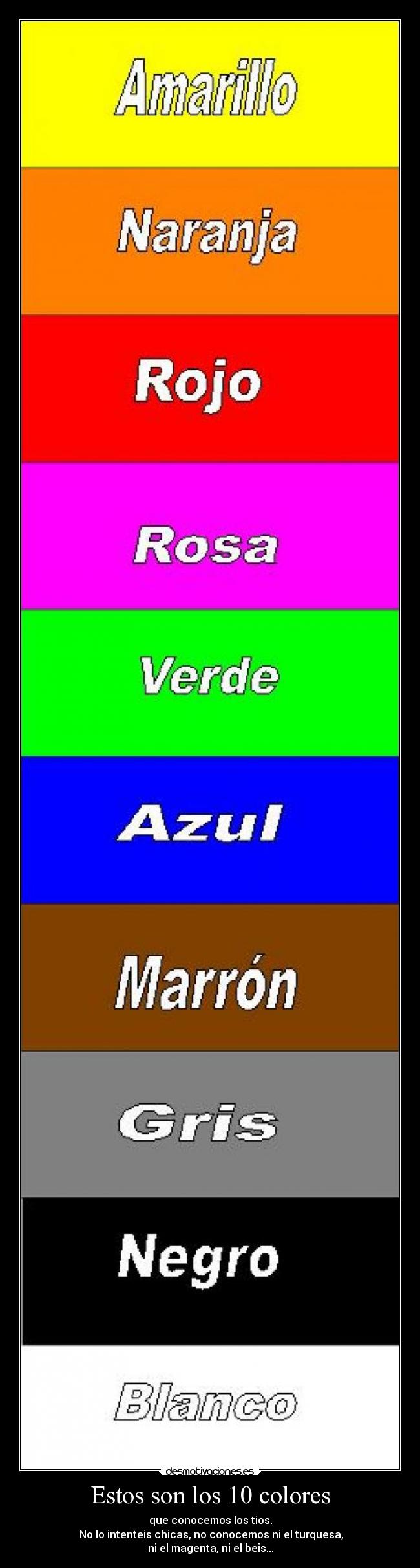 Estos son los 10 colores -
