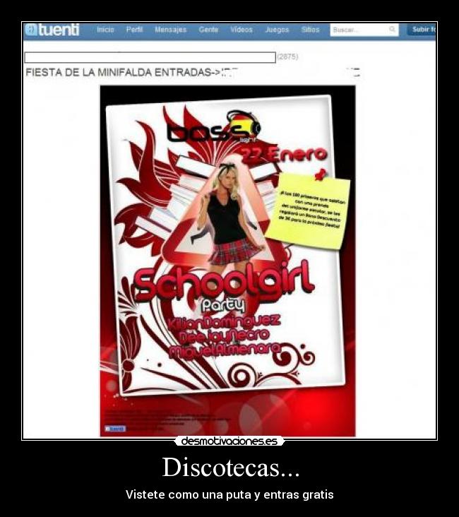 Discotecas... - Vistete como una puta y entras gratis