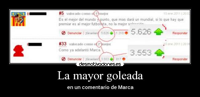 La mayor goleada - en un comentario de Marca