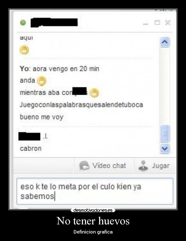 No tener huevos - Definicion grafica