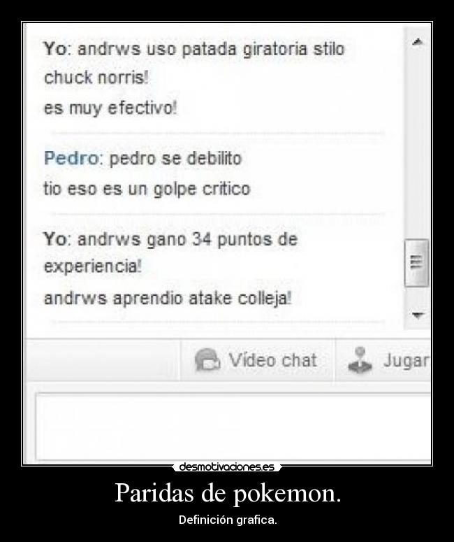 Paridas de pokemon. - Definición grafica.