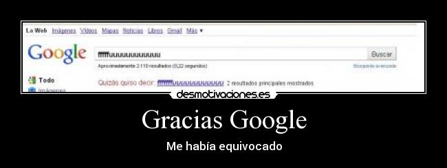 Gracias Google - Me había equivocado