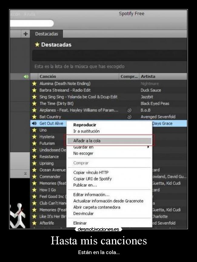 Hasta mis canciones - Están en la cola...