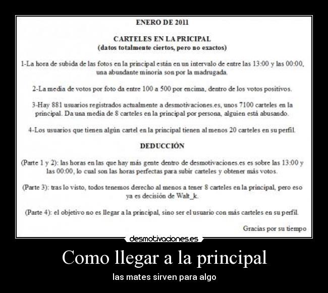 Como llegar a la principal - las mates sirven para algo