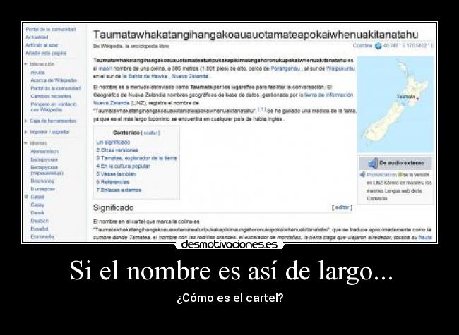 Si el nombre es así de largo... - ¿Cómo es el cartel?

