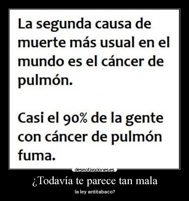 ¿Todavía te parece tan mala - la ley antitabaco?