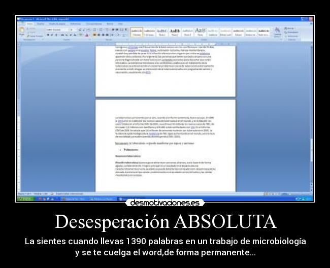 Desesperación ABSOLUTA -