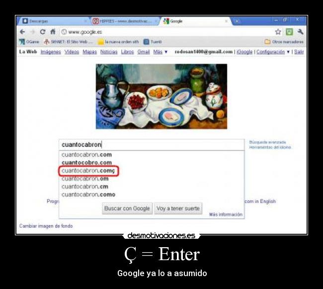 Ç = Enter - Google ya lo a asumido