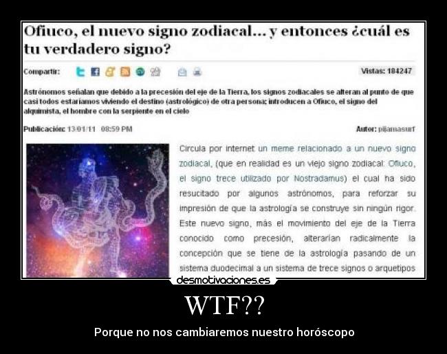WTF?? - Porque no nos cambiaremos nuestro horóscopo