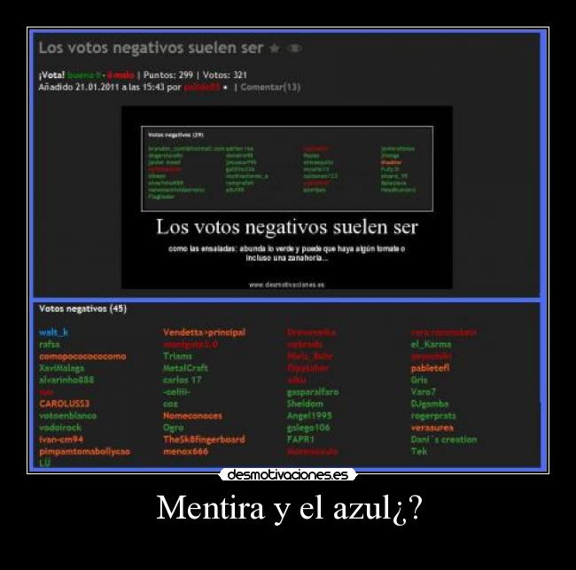 Mentira y el azul¿? -