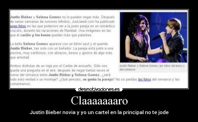 carteles justin bieber novia desmotivaciones