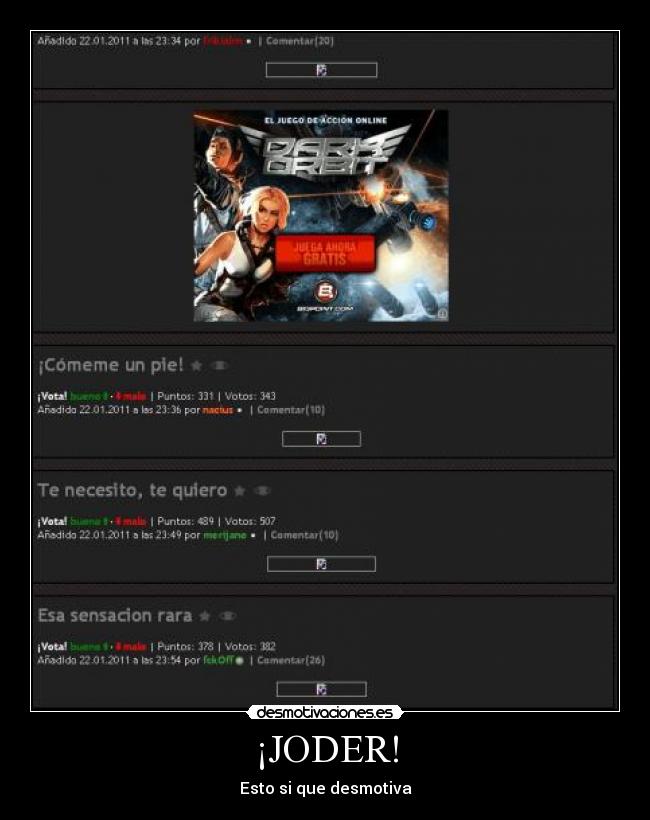 ¡JODER! - Esto si que desmotiva