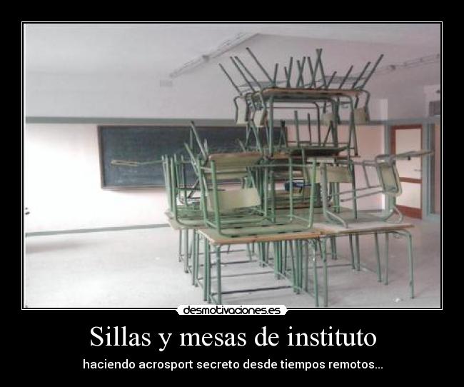 Sillas y mesas de instituto -