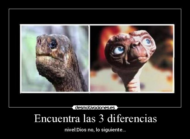 Encuentra las 3 diferencias - nivel:Dios no, lo siguiente...