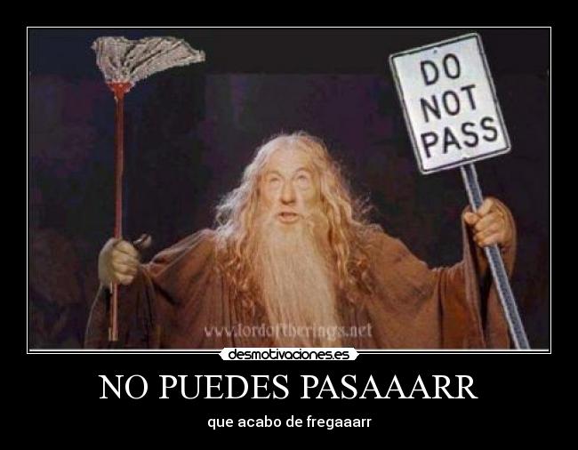 NO PUEDES PASAAARR - que acabo de fregaaarr