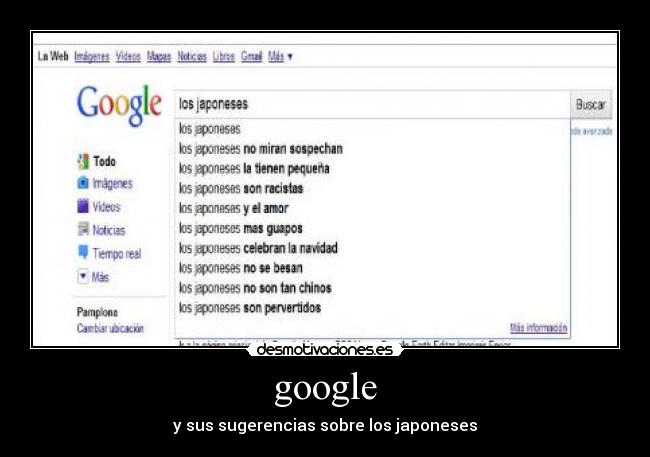 google - y sus sugerencias sobre los japoneses