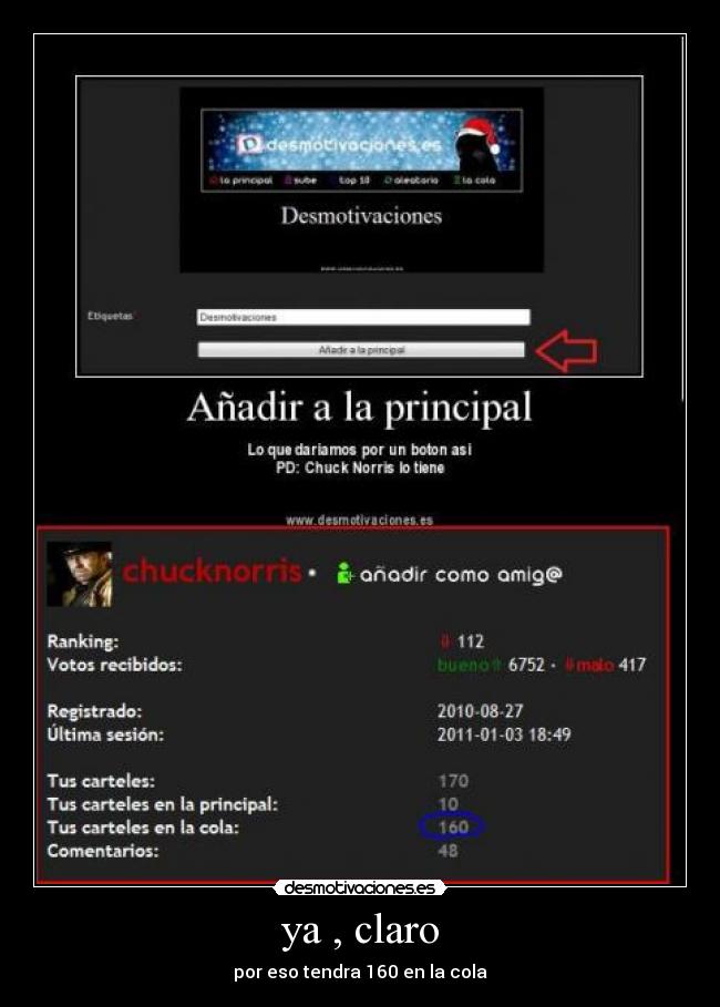 ya , claro - por eso tendra 160 en la cola