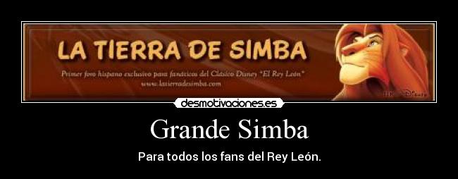 Grande Simba - Para todos los fans del Rey León.