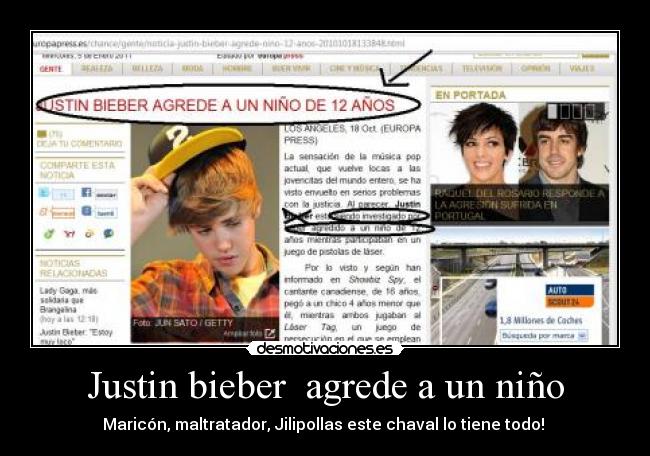 Justin bieber agrede a un niño -