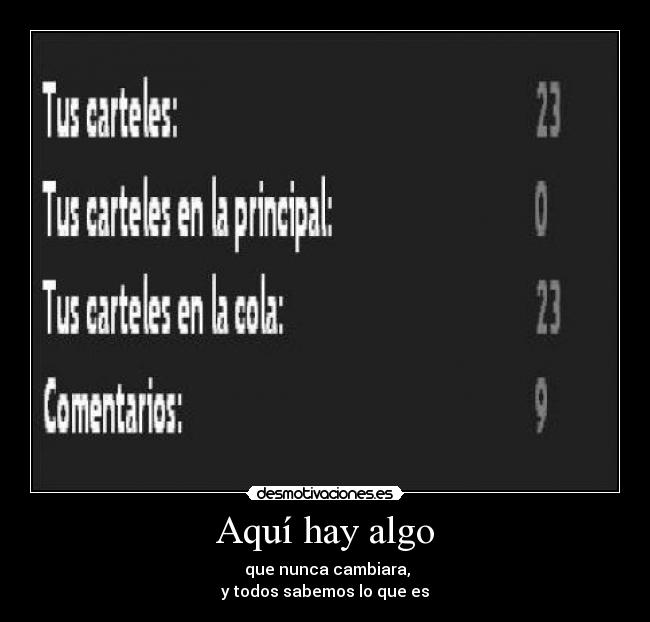 Aquí hay algo - que nunca cambiara,
y todos sabemos lo que es