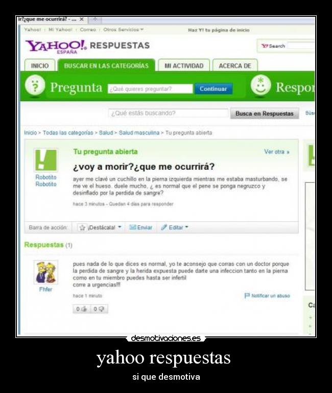 yahoo respuestas  - si que desmotiva