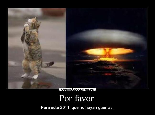 Por favor - Para este 2011, que no hayan guerras.