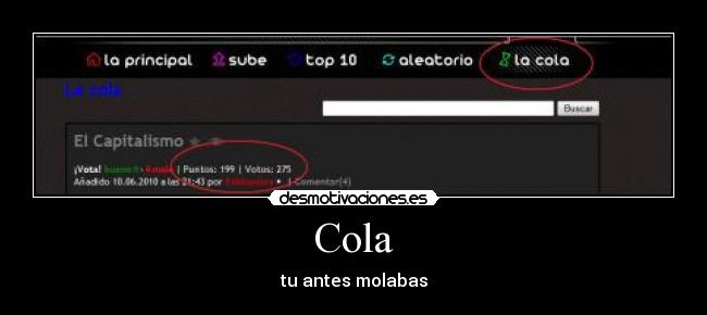 Cola - tu antes molabas
