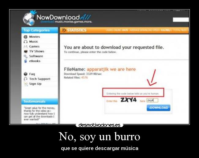 No, soy un burro - que se quiere descargar música