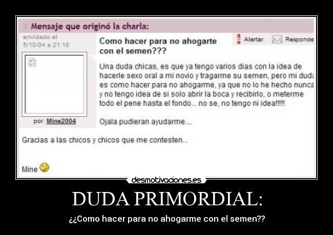 DUDA PRIMORDIAL: -