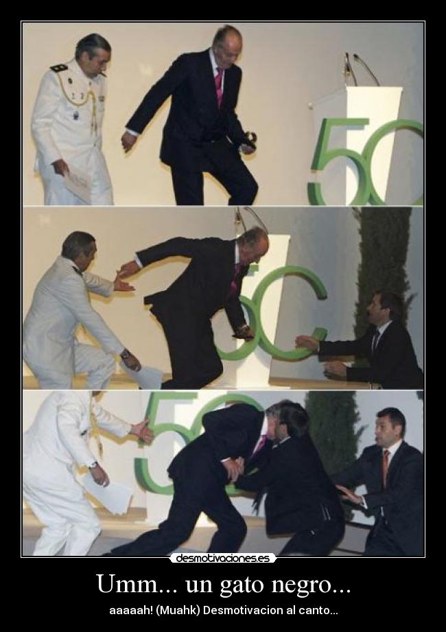 Umm... un gato negro... - aaaaah! (Muahk) Desmotivacion al canto...