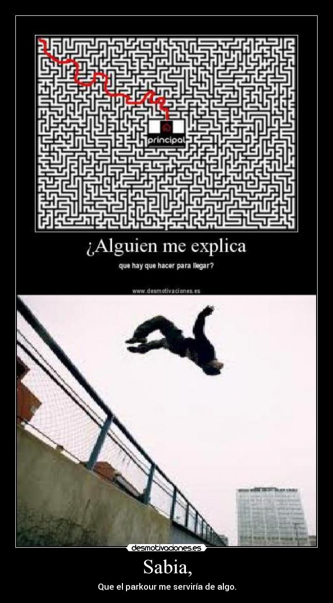 Sabia, - Que el parkour me serviría de algo.