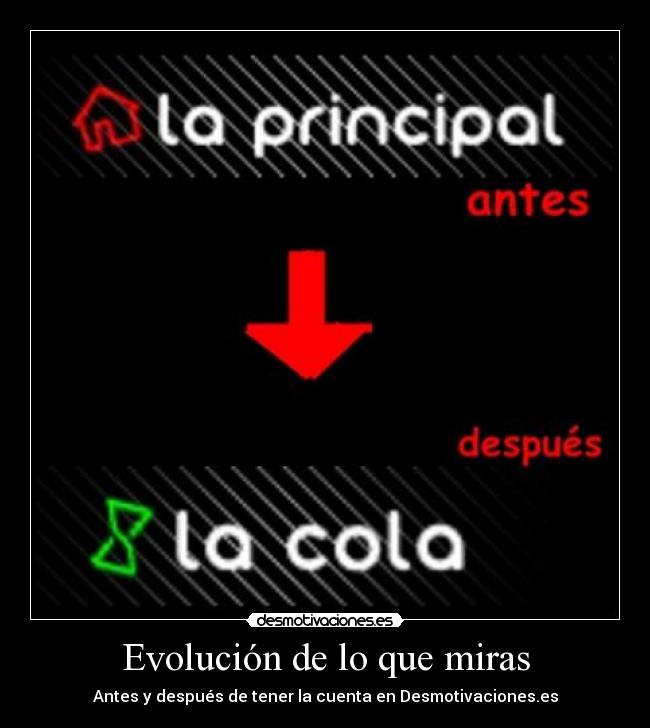 Evolución de lo que miras - Antes y después de tener la cuenta en Desmotivaciones.es