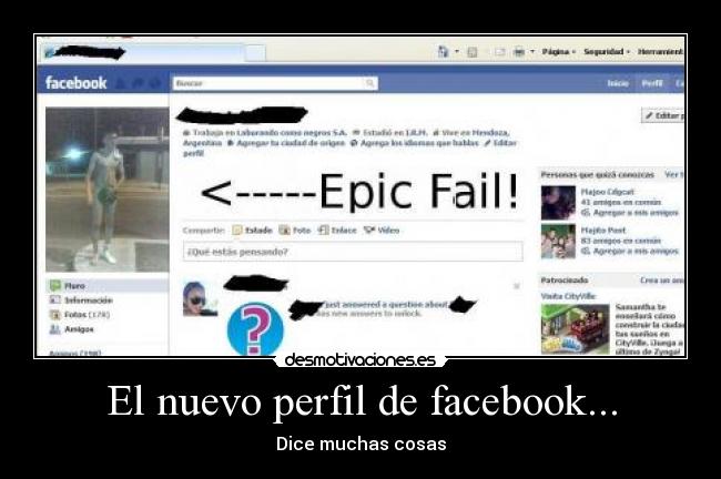 El nuevo perfil de facebook... - Dice muchas cosas
